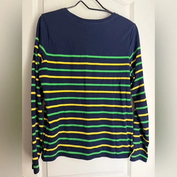 Ralph Lauren active M Navy Shirt with Green and Yellow Stripes casual travel - Picture 3 of 9